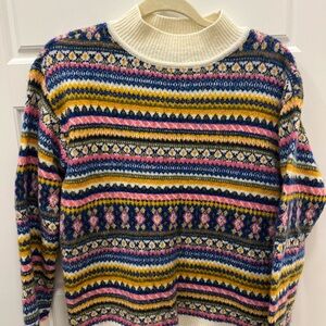 Talbots Multicolor Striped Turtleneck Sweater